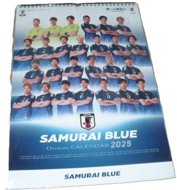 2025年SAMURAI BLUE(サッカー日本代表)OFFICIAL(オフィシャル)CALENDAR(カレンダー)　壁掛けタイプ　約46㎝×31㎝