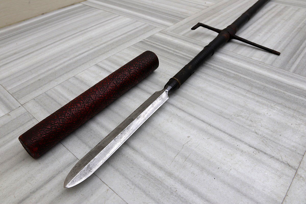 鳥取旧家より 大迫力！全長3メートル超！骨董 本物 槍 ヤリ 美術品 拵刀装具刀剣武具 室町江戸期？