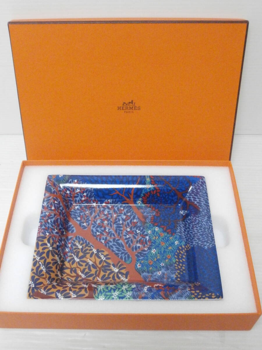 ◆☆35　エルメス HERMES Dans Un Jardin Anglais Change Tray 英国式庭園 プレート 角皿