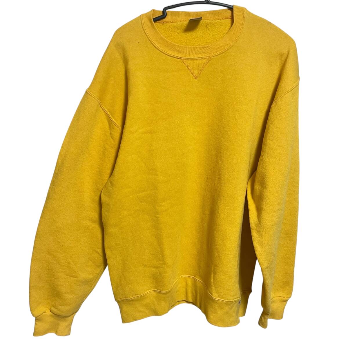 【中古】RUSSELL ATHLETIC ラッセル アスレチック クルーネック スウェットシャツ LTサイズ イエロー 無地◆MA0253