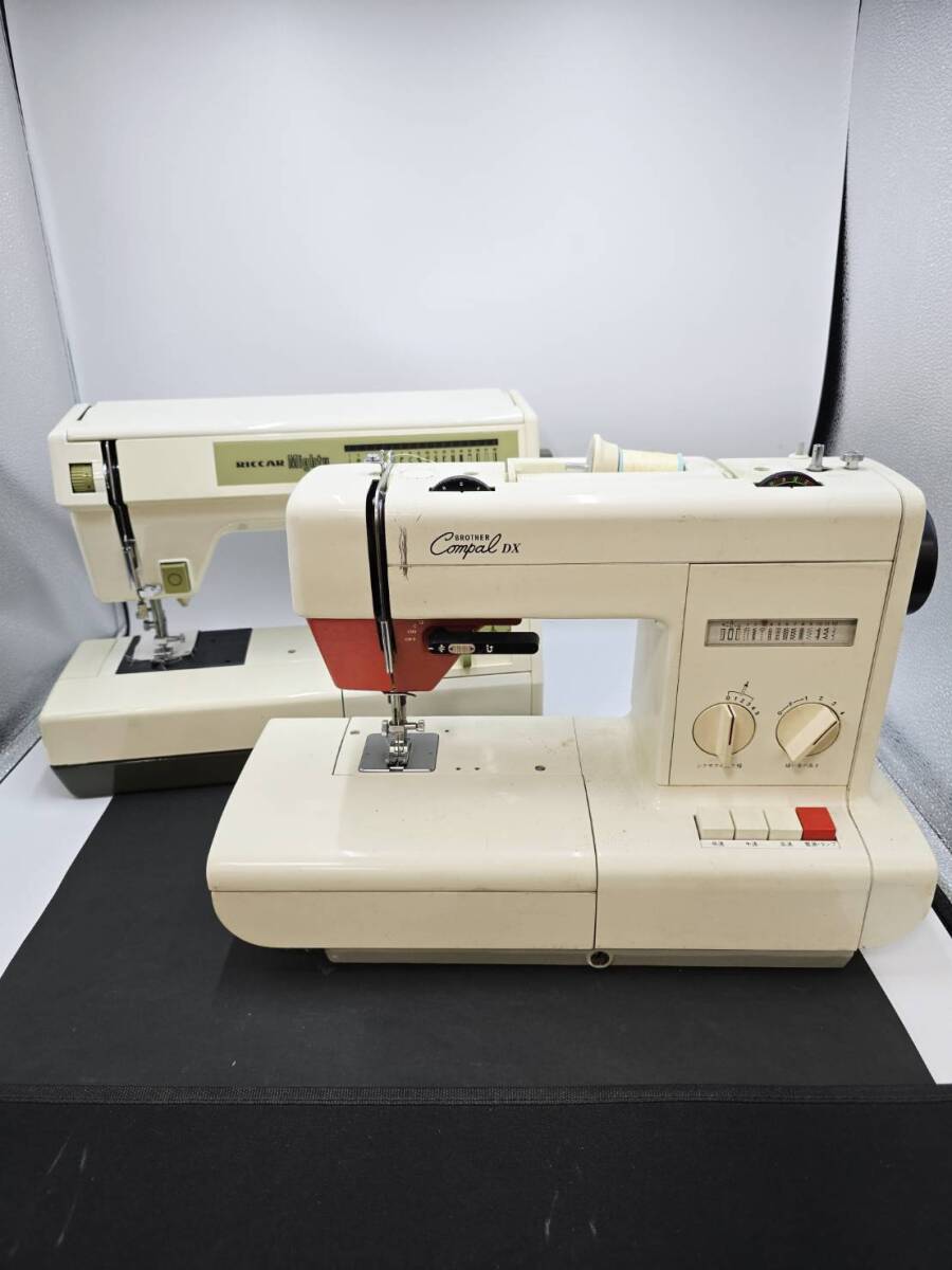 【3380-3514】通電OK 2台セット BROTHER RICCAR ZZ3-B750 Compal DX コンパルデラックス リッカー マイティ ミシン 