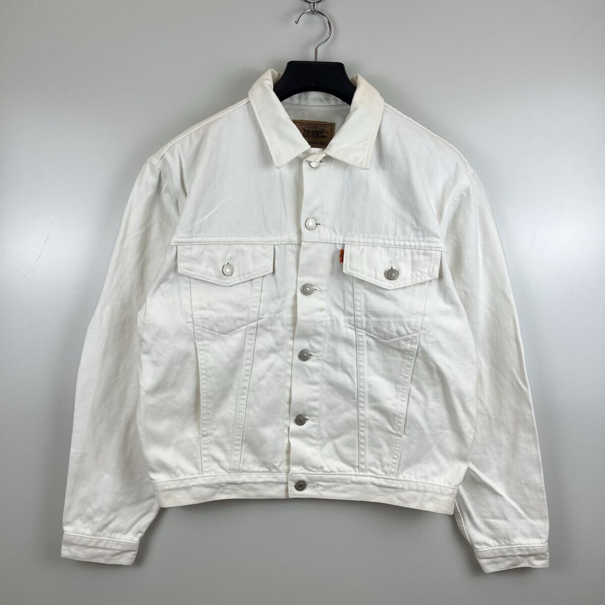 Levi's 90s 1991 JAPAN 70651-5051 tracker jacket L リーバイス 日本製 651 ホワイト ジャケット Gジャン オレンジタブ ヴィンテージ
