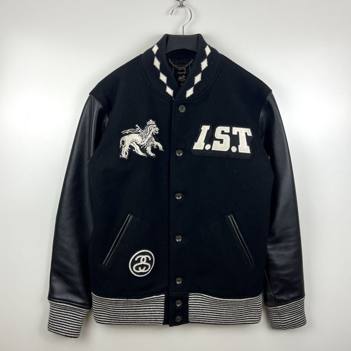 STUSSY NEXUS7 30th RETROSPECTIVE leather sleeve varsity jacket L ステューシー ネクサスセブン コラボ スタジャン 30周年 希少サイズ