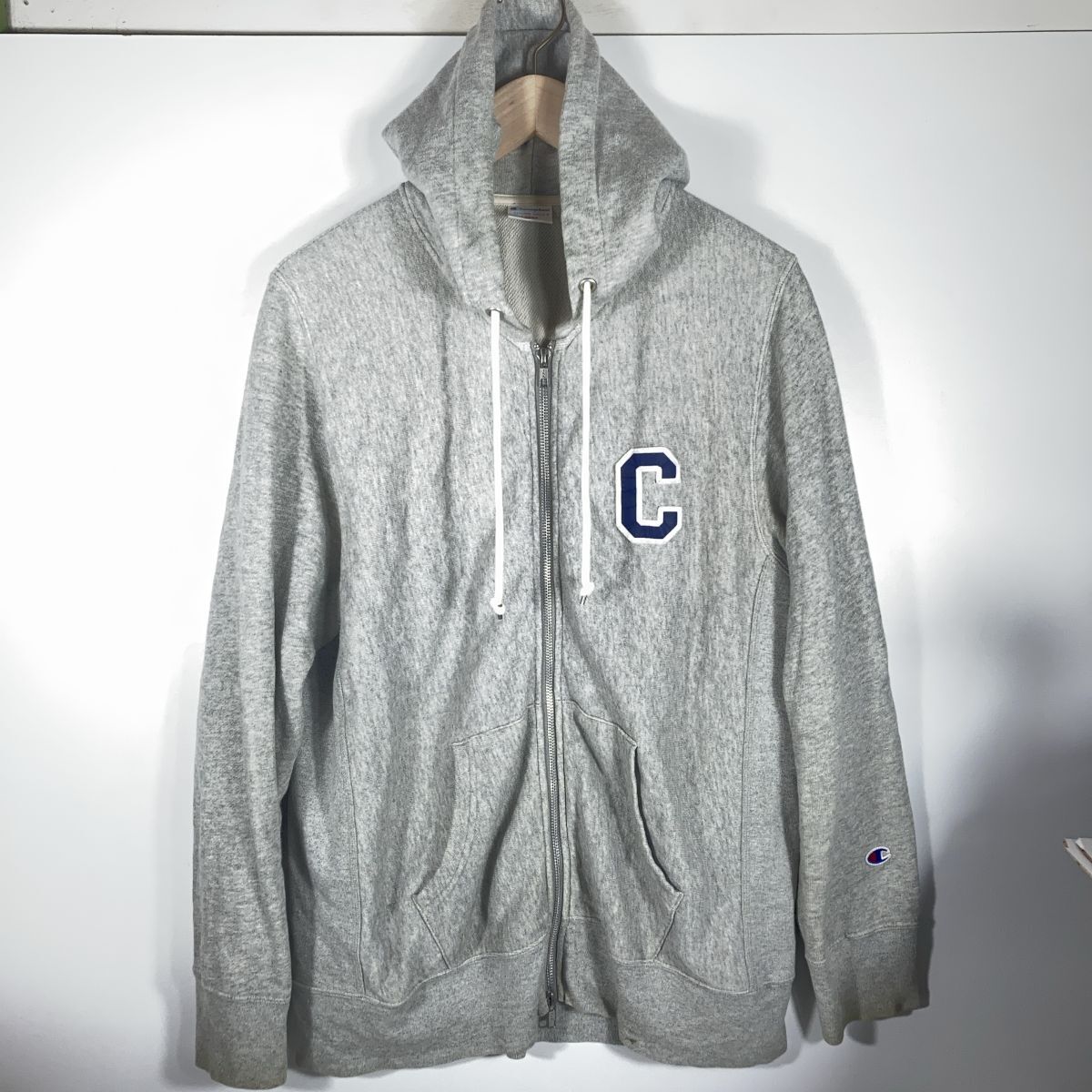 Champion L jun men チャンピオン　ジップパーカー　フーディー　ジャケット　アウター　グレー　C