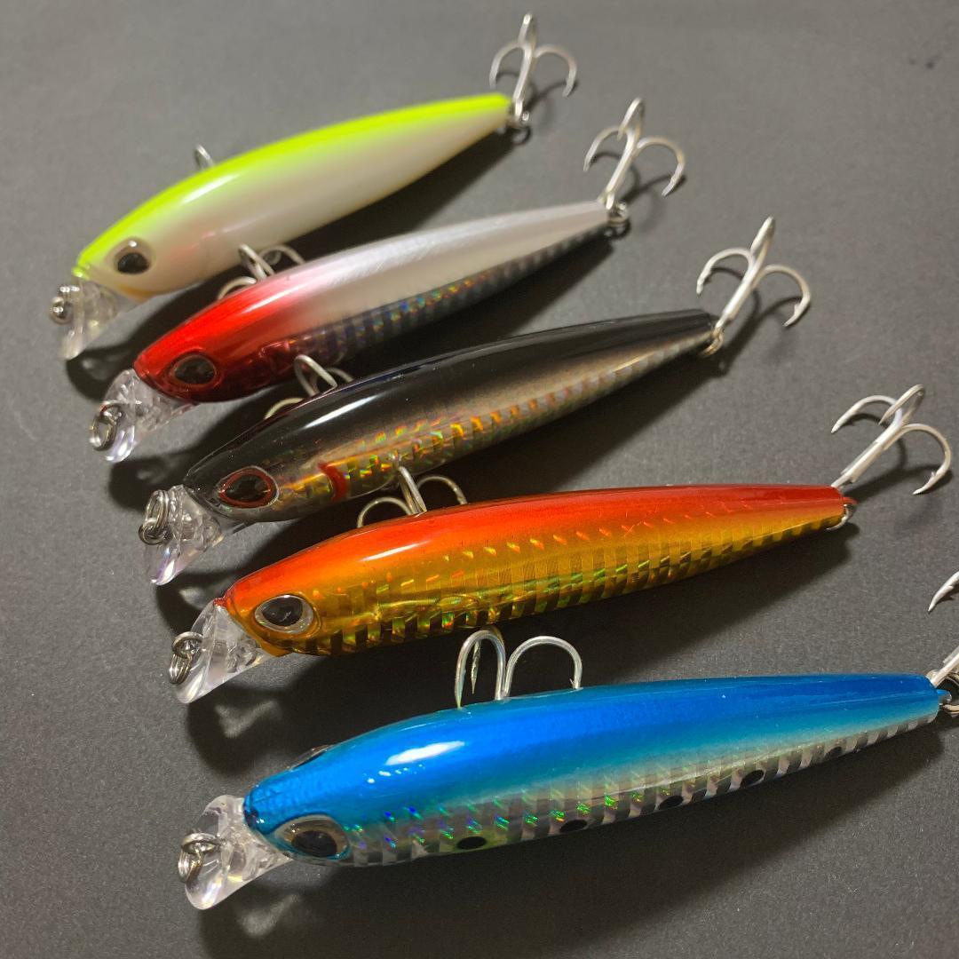 5本セット リップレスミノー90F ルアー フローティング 90mm 10.5g シーバス