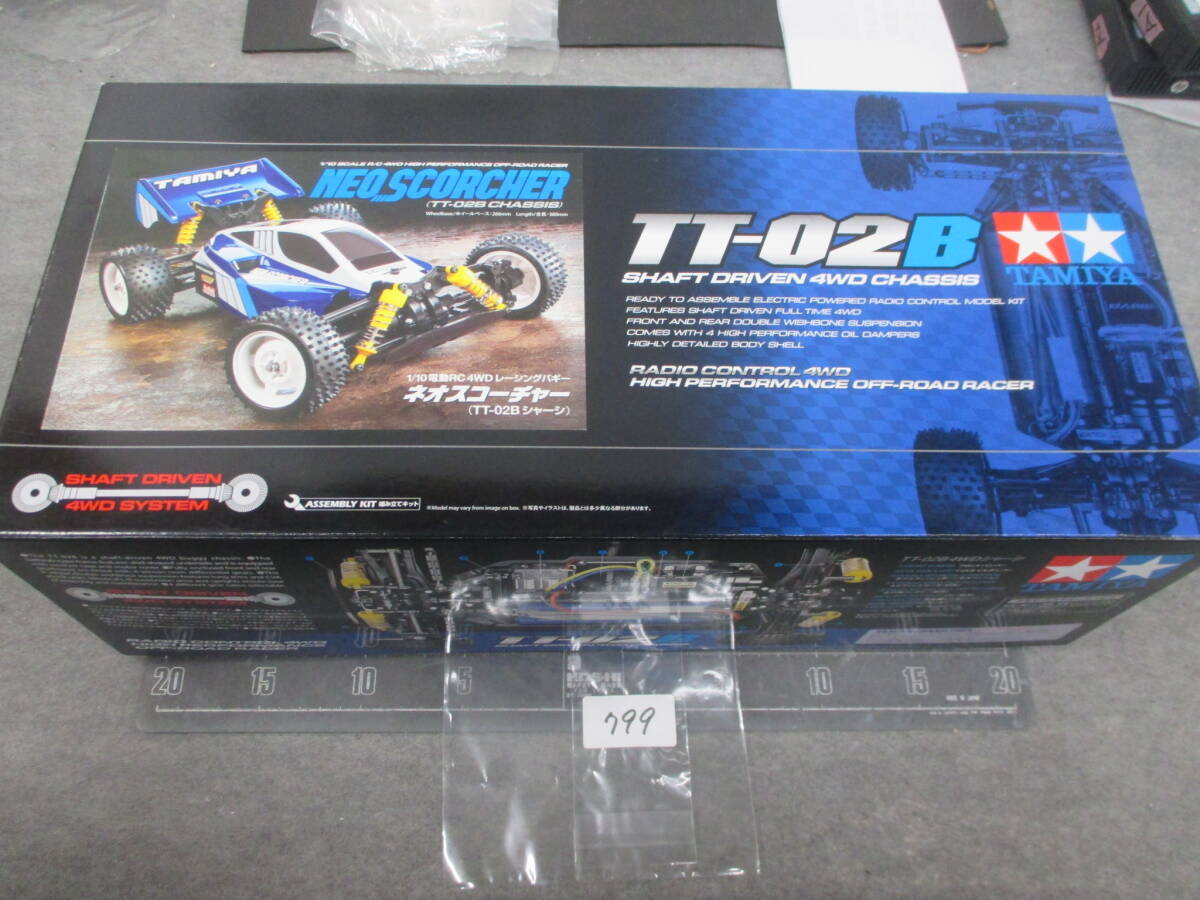 799 　　　　　　タミヤ　１/１０電動ＲＣカー　ネオスコーチャー　ＴＴ-02Ｂシャーシ　レーシングバギー　未組立