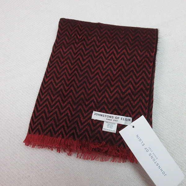 未使用 カシミア入り■ JHONSTONS OF ELGIN ジョンストンズ オブ エルガン ストール マフラー スコットランド製 シルク リネン