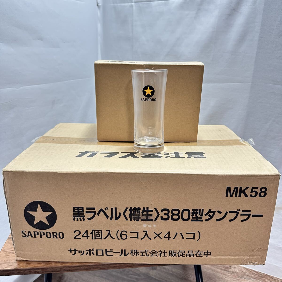 【新品未使用品】 SAPPORO 黒ラベル 樽生 380型 タンブラー ビールグラス サッポロ ビール 24個入 薄づくりグラス SPB-14-SAPP2 (97) 