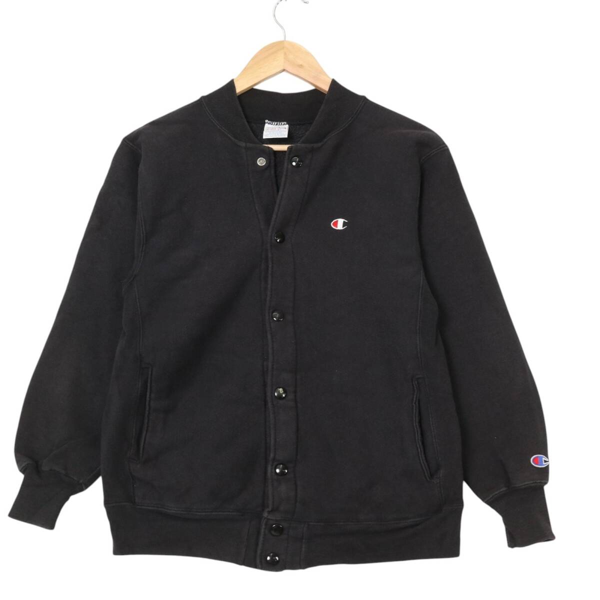 90年代 USA製 Champion チャンピオン REVERSE WEAVE リバースウィーブ スウェット スナップカーディガン (レディース L) 中古 古着 A3642