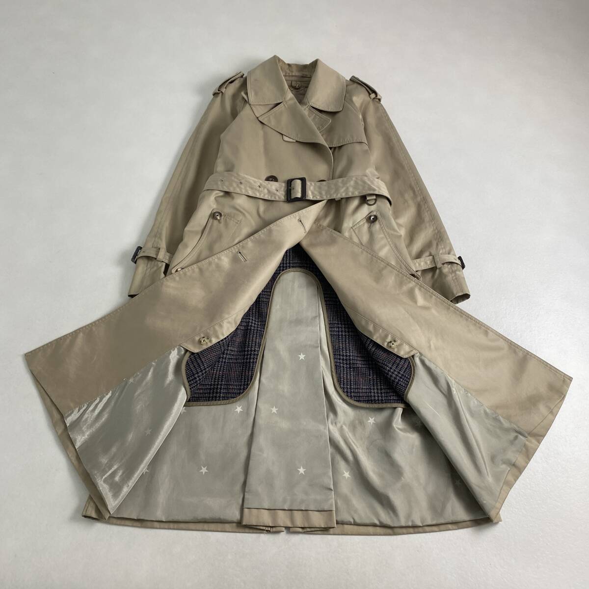 MUSE de Deuxieme Classe トレンチコート ミューズドゥドゥーズィエムクラス ライナー付 チェック裏地　ベージュ　M・L相当