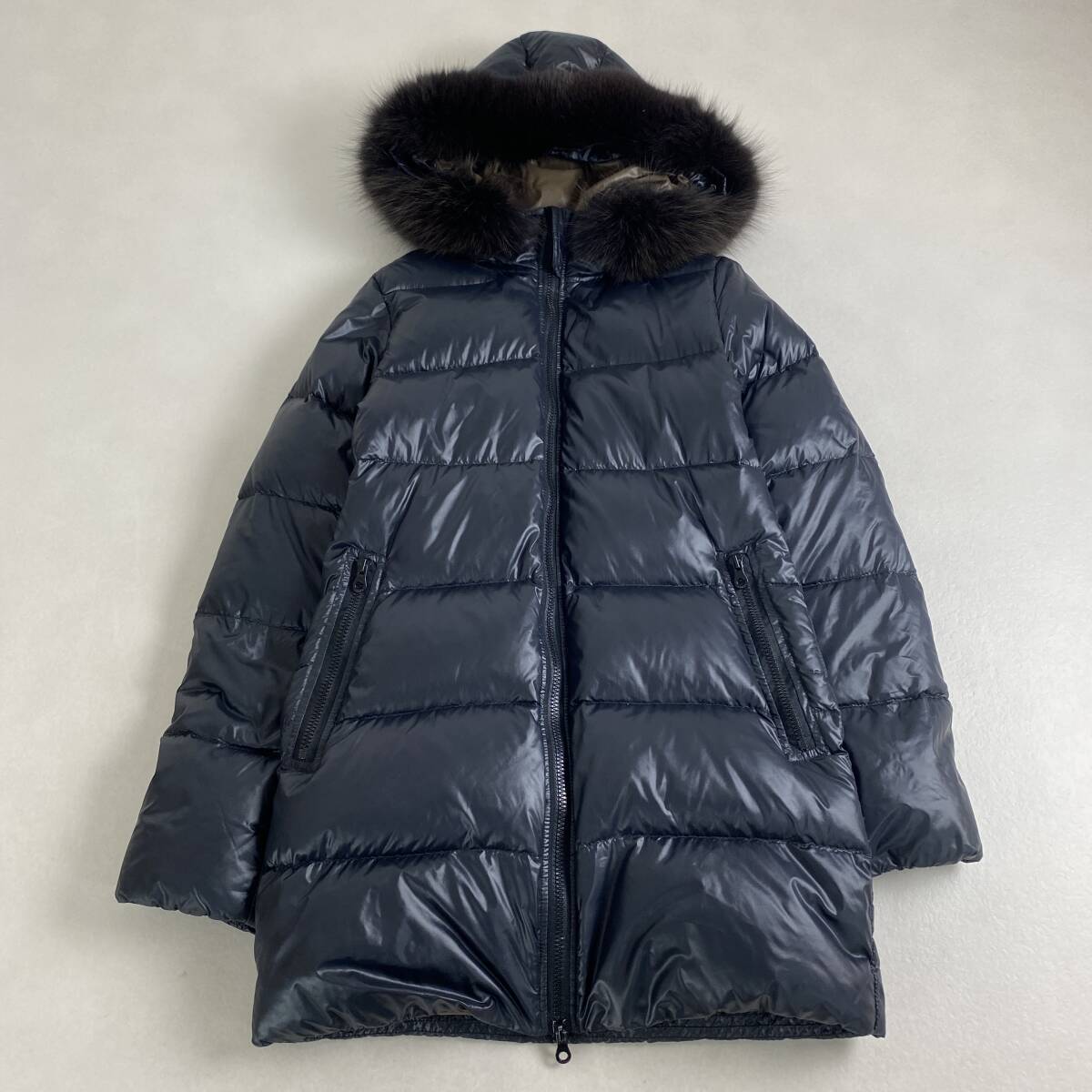 デュベティカ ダウンコート フォックスファー　2way　ダークグレー　38 M L相当 DUVETICA