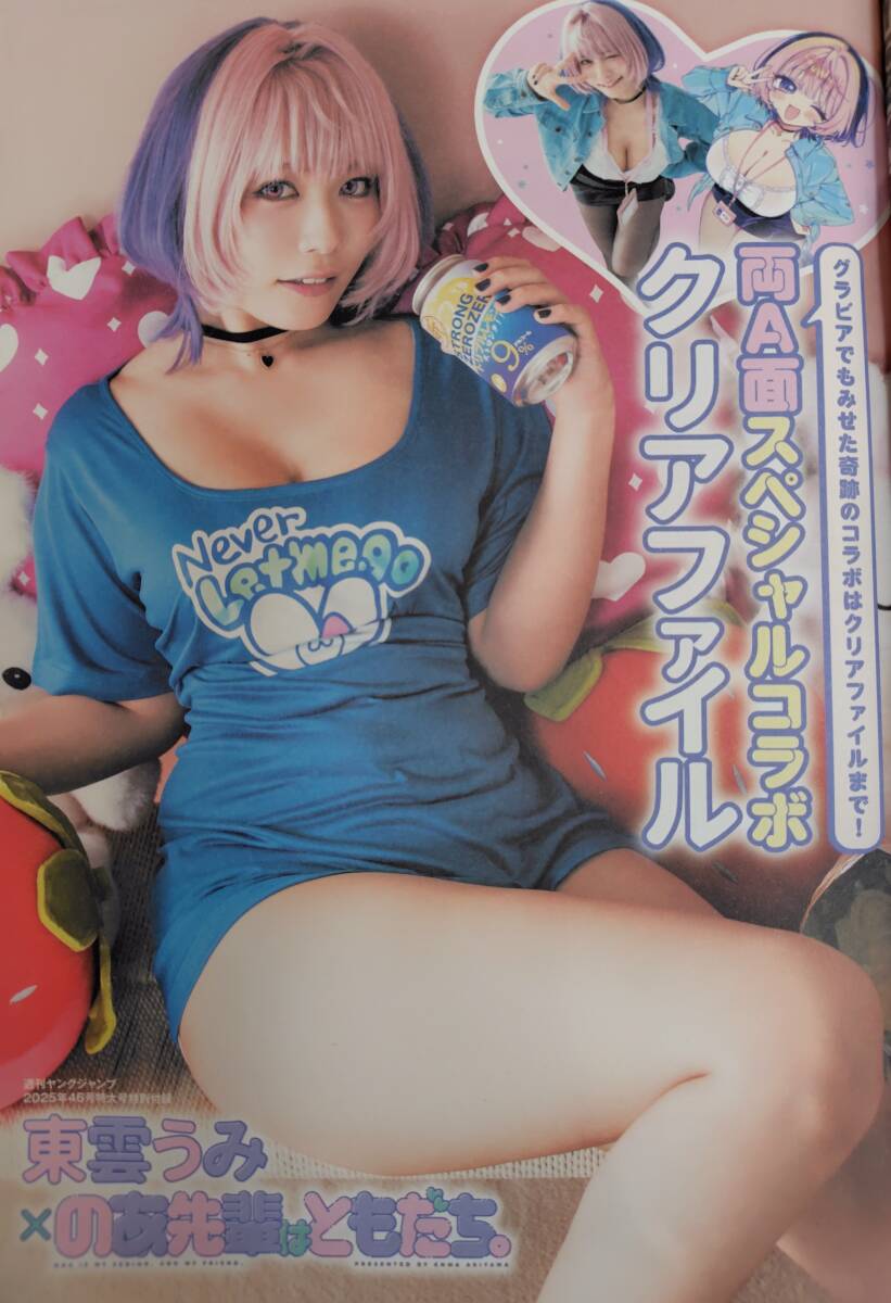 ■東雲うみ 両面クリアファイル のあ先輩はともだちコラボ 新品未開封 /ヤングジャンプ2025年46号とじ込み特別付録のみ 本誌なし 表紙なし