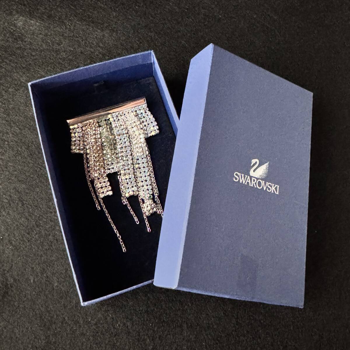 【64052Q】希少 SWAROVSKI スワロフスキー Fit フィット クリスタルメッシュブローチ 経年保管品 現状品