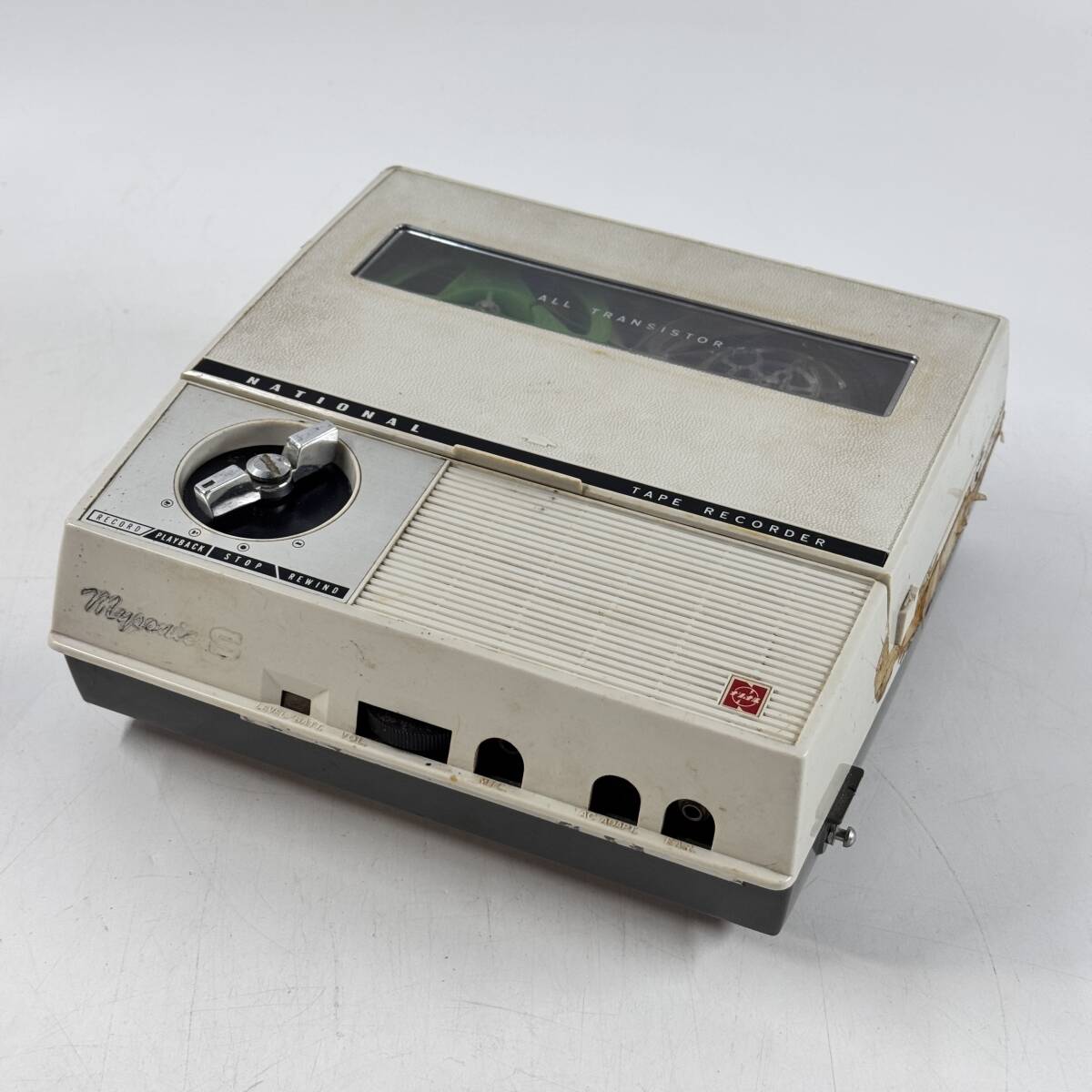 【64078Q】National ナショナル My sonic S テープレコーダー Model RQ101 通電のみ 昭和レトロ ヴィンテージ ジャンク 経年保管品 現状品
