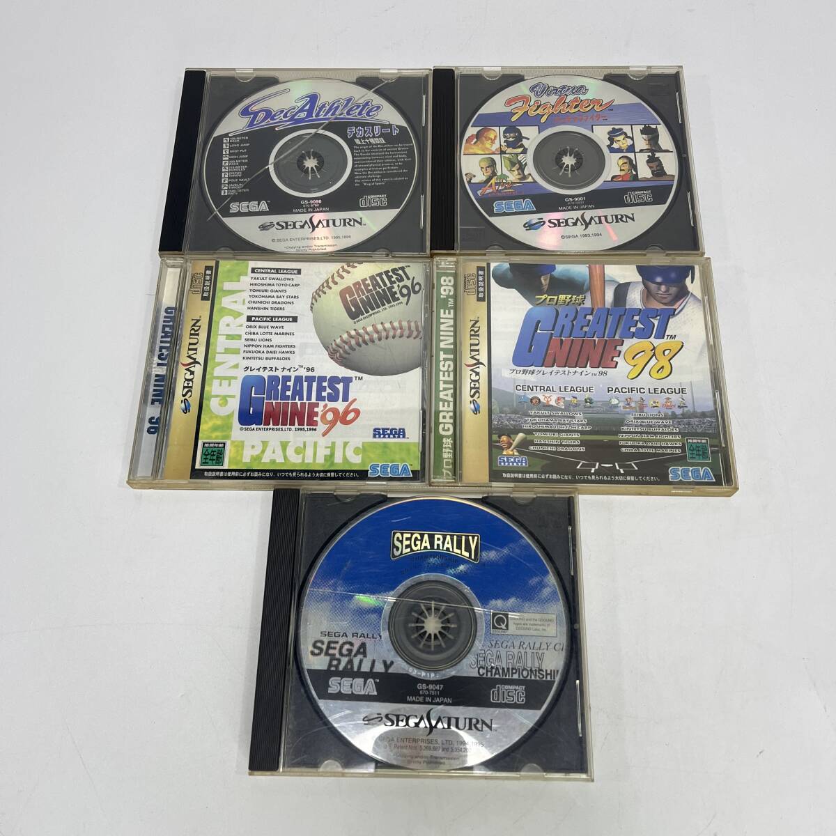 【64177V】セガサターン ソフト まとめて5点 ジャンク品 SEGA デカストリート プロ野球 経年保管品 現状品