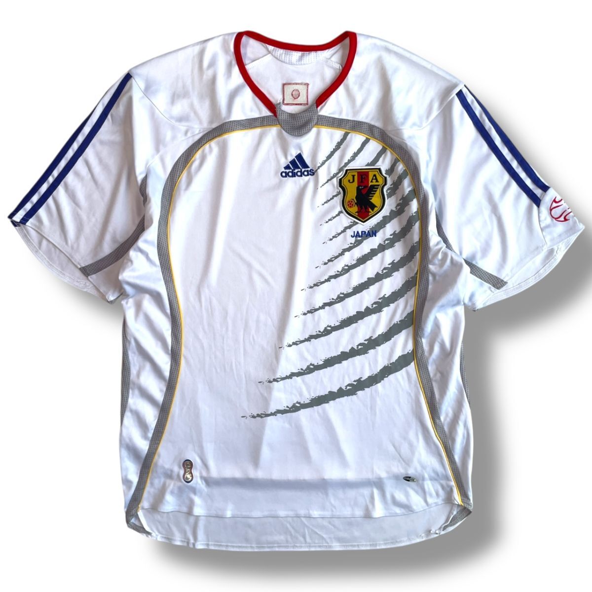 希少★2006年ドイツ ワールドカップ adidas 製 日本代表 アウェイ レプリカ ユニフォーム ゲームシャツ XLサイズ 白 サッカー W杯