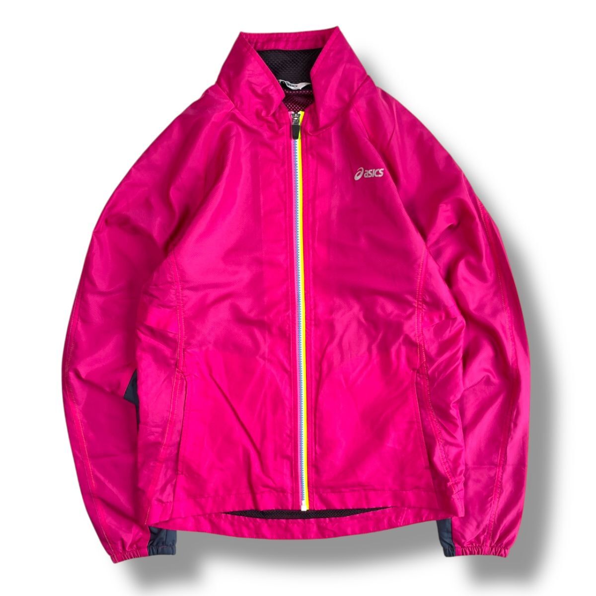 国内正規品★ asics アシックス レディース 軽量 カラーデザイン ジップ ジャケット ピンク L ジャージ 上着 スポーツウェア 陸上 マラソン