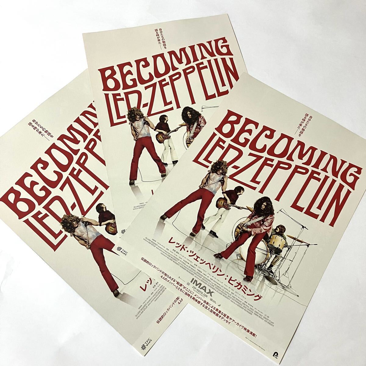 LED ZEPPELIN BECOMING フライヤー チラシ 3枚セット ★ 映画 レッド・ツェッペリン ビカミン Movie flyer flier