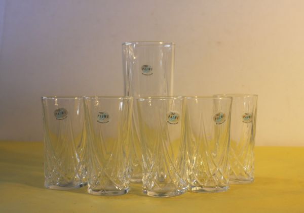 未使用品　アデリアグラス PALME 石塚ガラス　タンブラー5個＋カラフェ(水差し)1個セット クリスタルカットデザイン/27N9.18-54