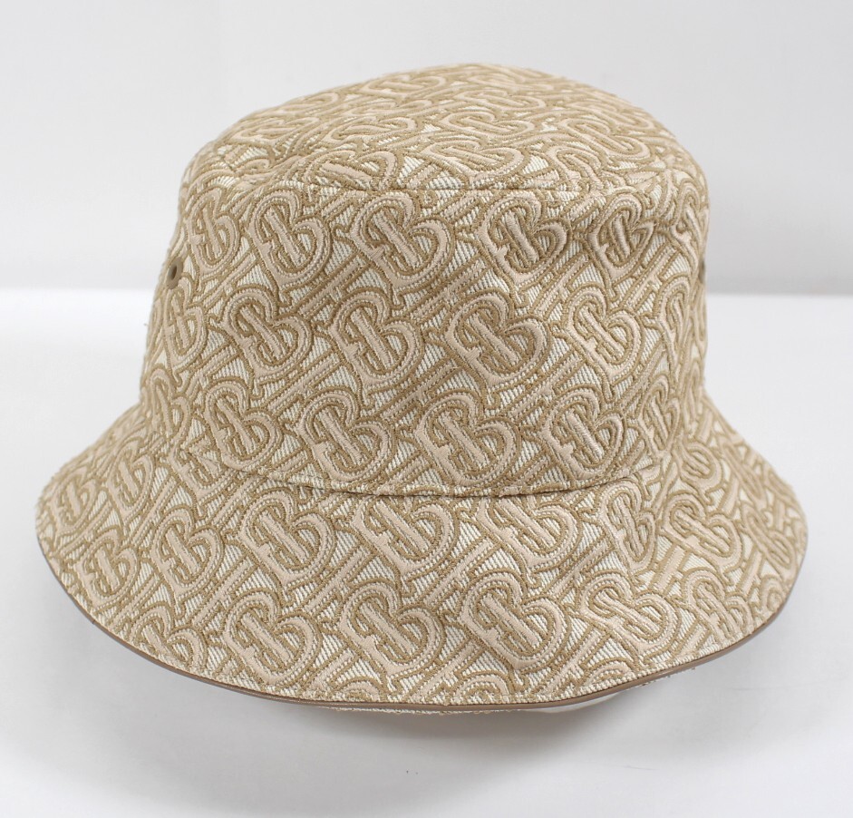 Y6996＃◆中古品◆BURBERRY バーバリー バケットハット TBロゴ ベージュ Mサイズ 