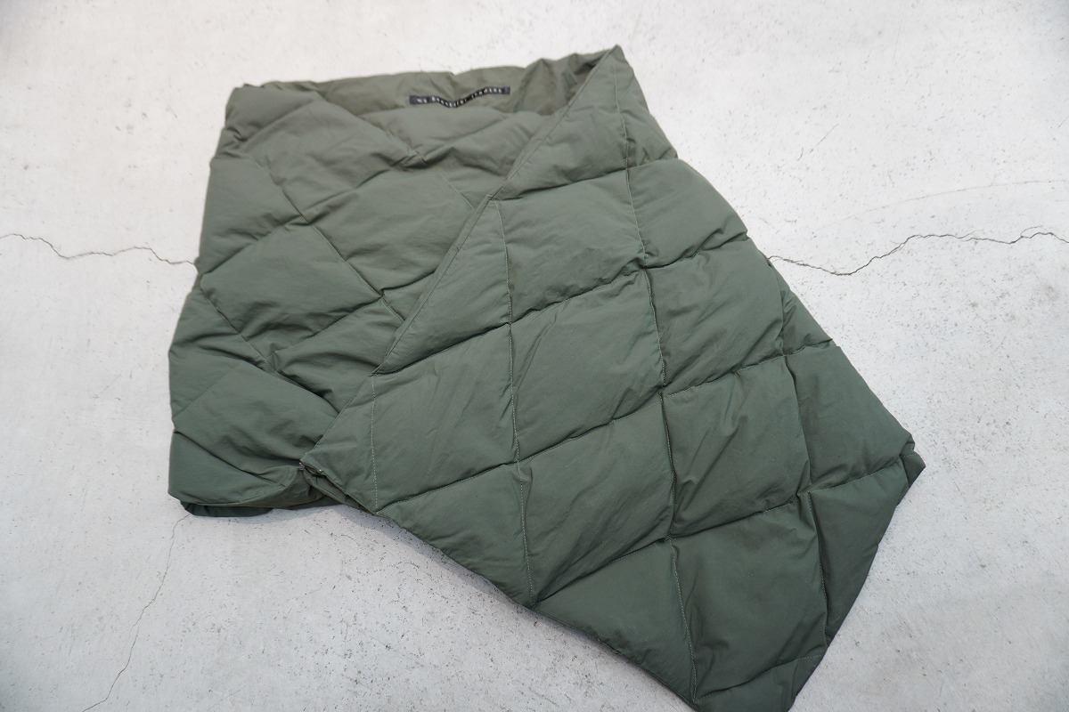 24AW my beautiful landlet マイビューティフルランドレット NYLON QUILTING DOWN STOLE キルティング ダウン ストール 緑 629P★4