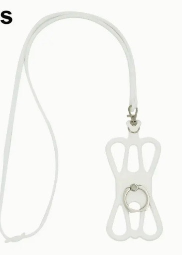 色：ホワイト　スマホストラップ　シリコン製