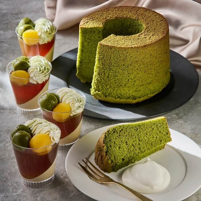 ABCクッキング 紙レシピ「抹茶シフォンケーキ&ほうじ茶パフェ」ケーキコース タブレット限定メニュー