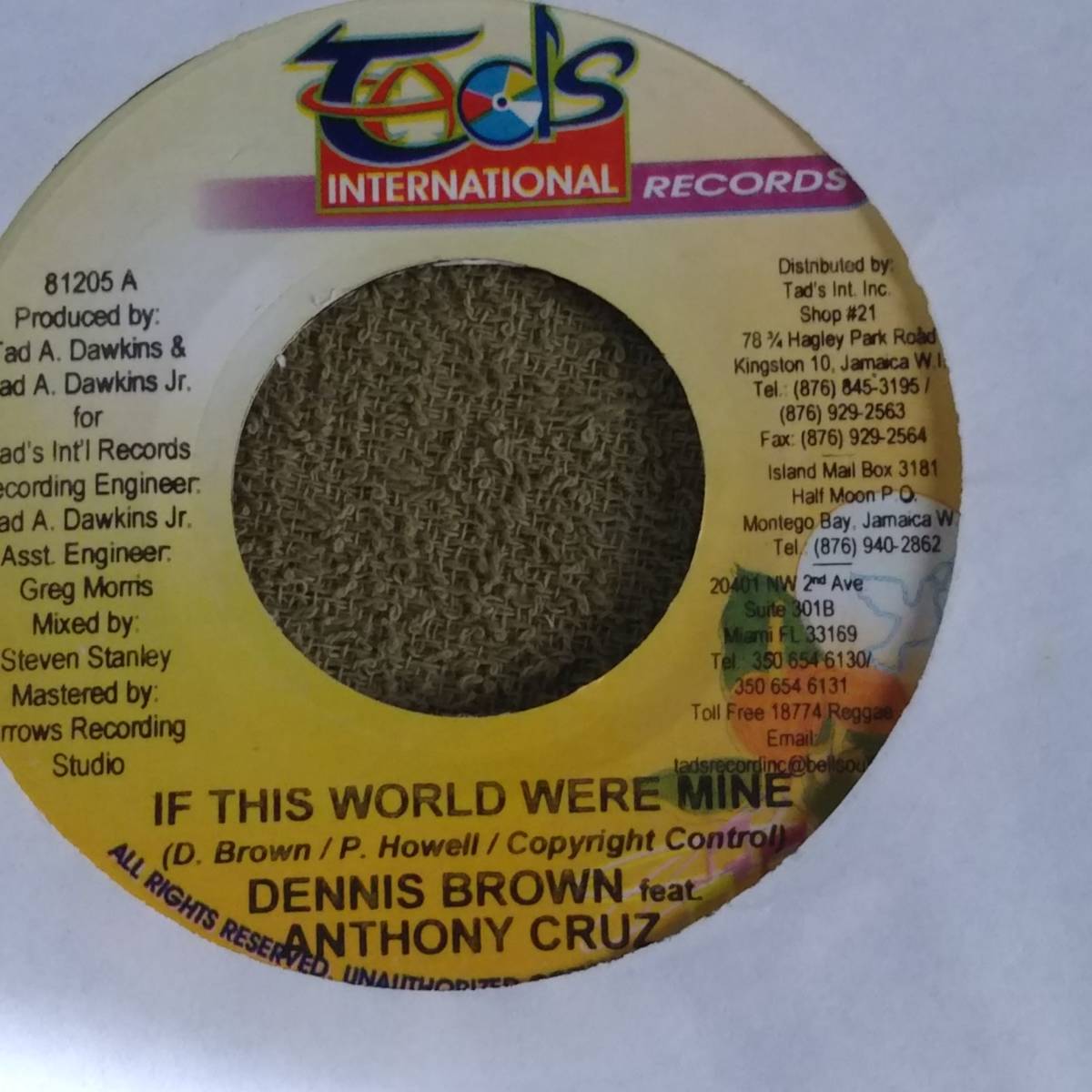 Revolution Riddim Single If This World Were Mine Dennis Brown Anthony Cruz from Tads International 