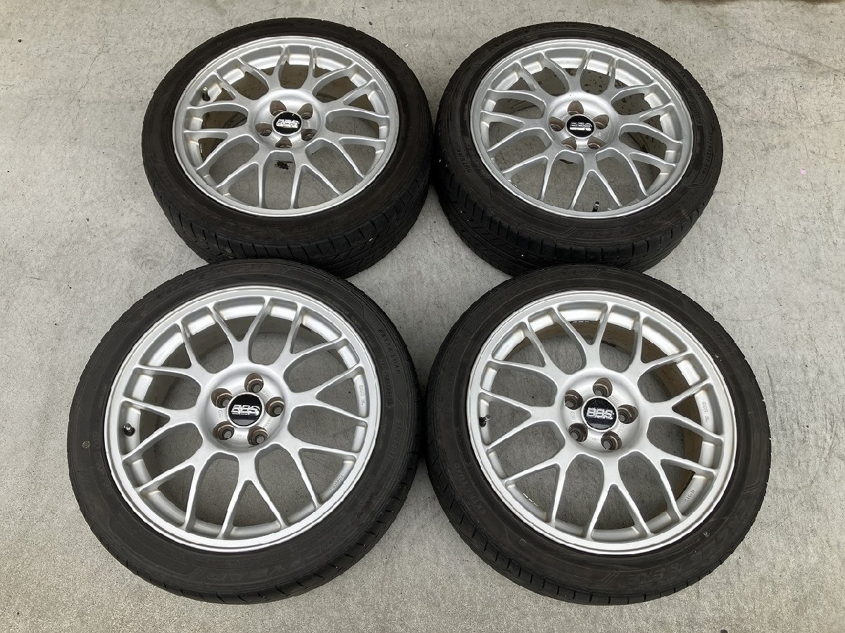 m管理79030 プリウス ZVW30 外し】★スバル純正OP STi BBS RG345 鍛造 17インチ ホイール 7J +48 PCD100 5H★ 215/45R17 2023年製 タイヤ付