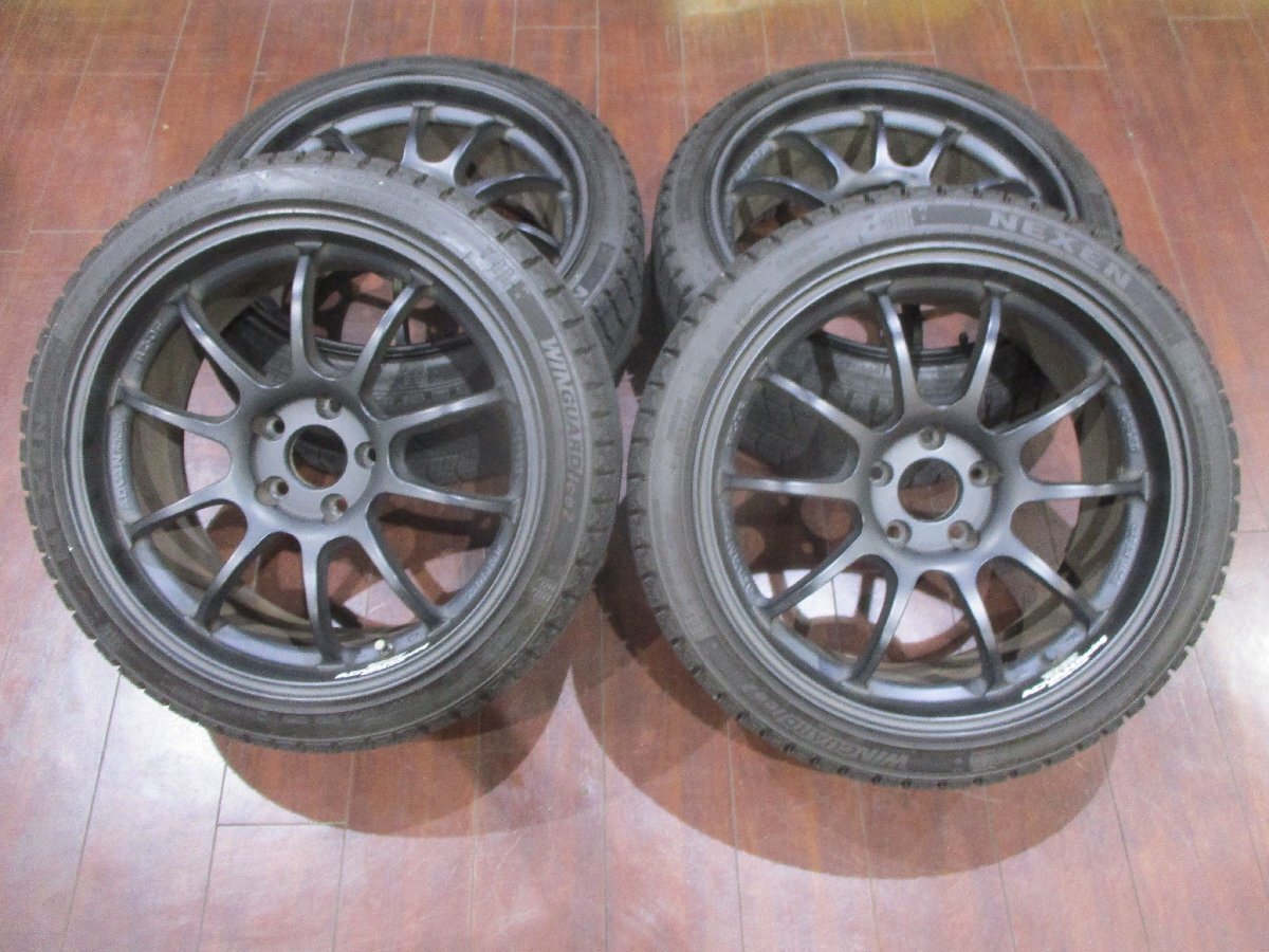 【大幅値下げ/最終処分】中古★YOKOHAMA ADVAN RACING RZ-DF 18インチ鍛造ホイール スタッドレスタイヤ4本セット★225/40R18★112/5穴/8.5J