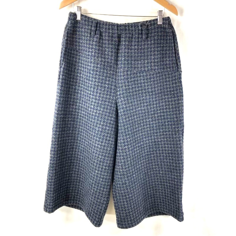 プランテーション Plantation パンツ ニット 厚手 千鳥柄 ウエストゴム 裏地付き ネイビー系 2サイズ 861501