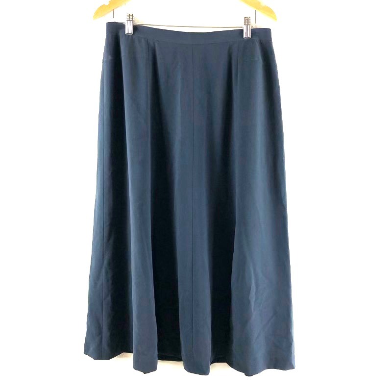 レリアン Leilian スカート フレアースカート フロントスリット 日本製 裏地付き ブルーグレー 17+サイズ 951821