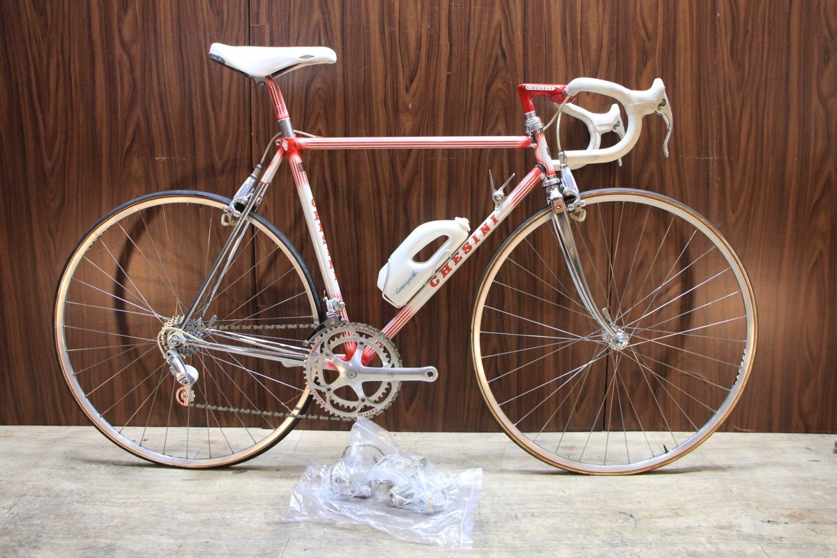 激レアデッドストック!!■CHESINI チェージーニ クロモリロード Campagnolo RECORD 2X7S サイズ530 1980～90年代 未走行車