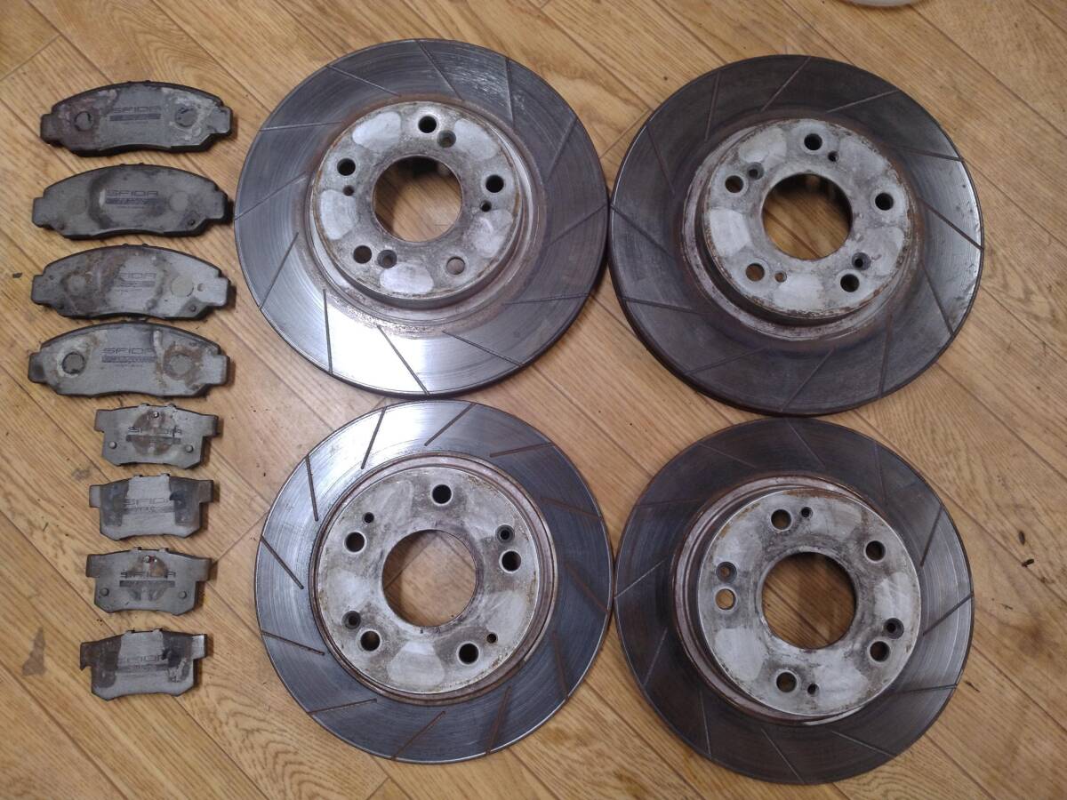 FD1 FD2（タイプR除く） FD3シビック用ディクセル製12本スリットローター1台分（3315023 3355036）＆APP製ブレーキパッドAP8000 1台分！