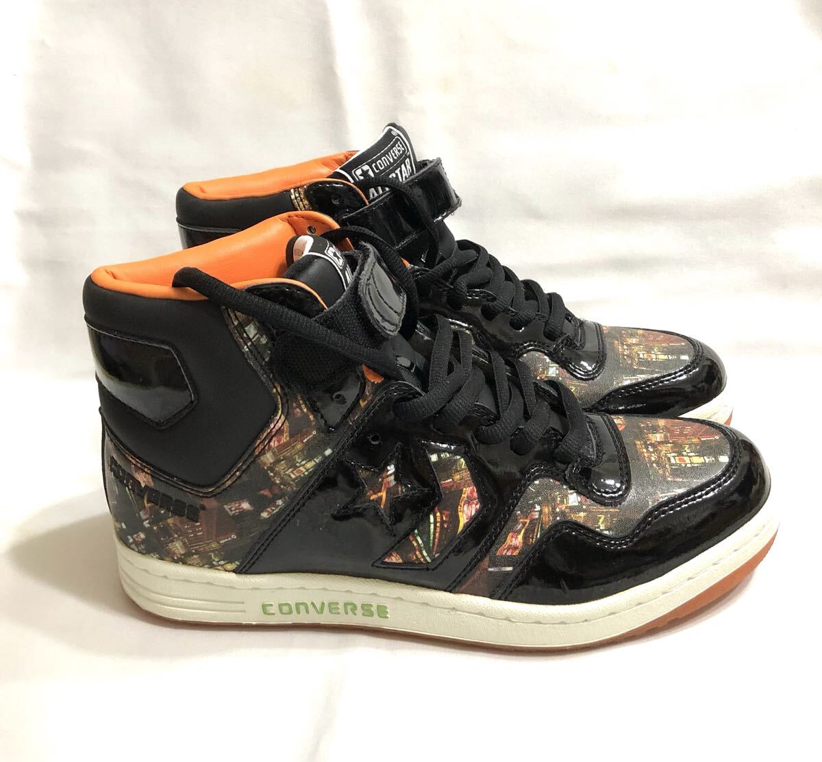 極美品◆CONVERSE ALL STARコンバース タイムズスクエア ガーデン ハイカット メンズスニーカー ベルクロ　サイズ25.5ｃｍ