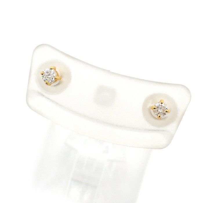 K18 一粒 立爪 ダイヤモンド ピアス 0.05ct×2 0.5g イエローゴールド 18金 一石 ダイヤ シンプル ジュエリー アクセサリー 宝石 送料880円