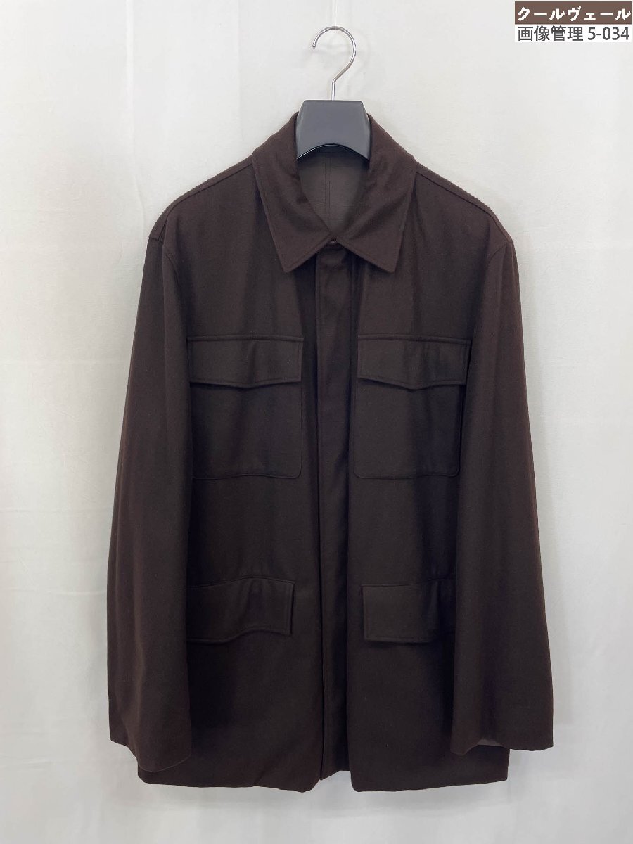HH超美品【エルメス HERMES】最高級カシミア100％×ナイロン リバーシブル ショートコート (メンズ) size50 ブラウン系 仏製 ◇17HR3819◇