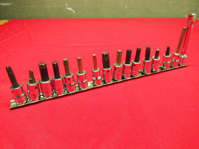 旧ロゴあり Snap-on スナップオン ソケット プラス マイナス 六角 トルクス エクステンションバー 等 16点セット 工具 管理7S1017H-A6