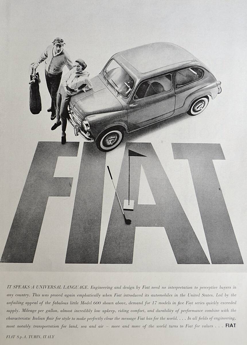稀少！1965年フィアット広告/Fiat 600/イタリア車/旧車/Z