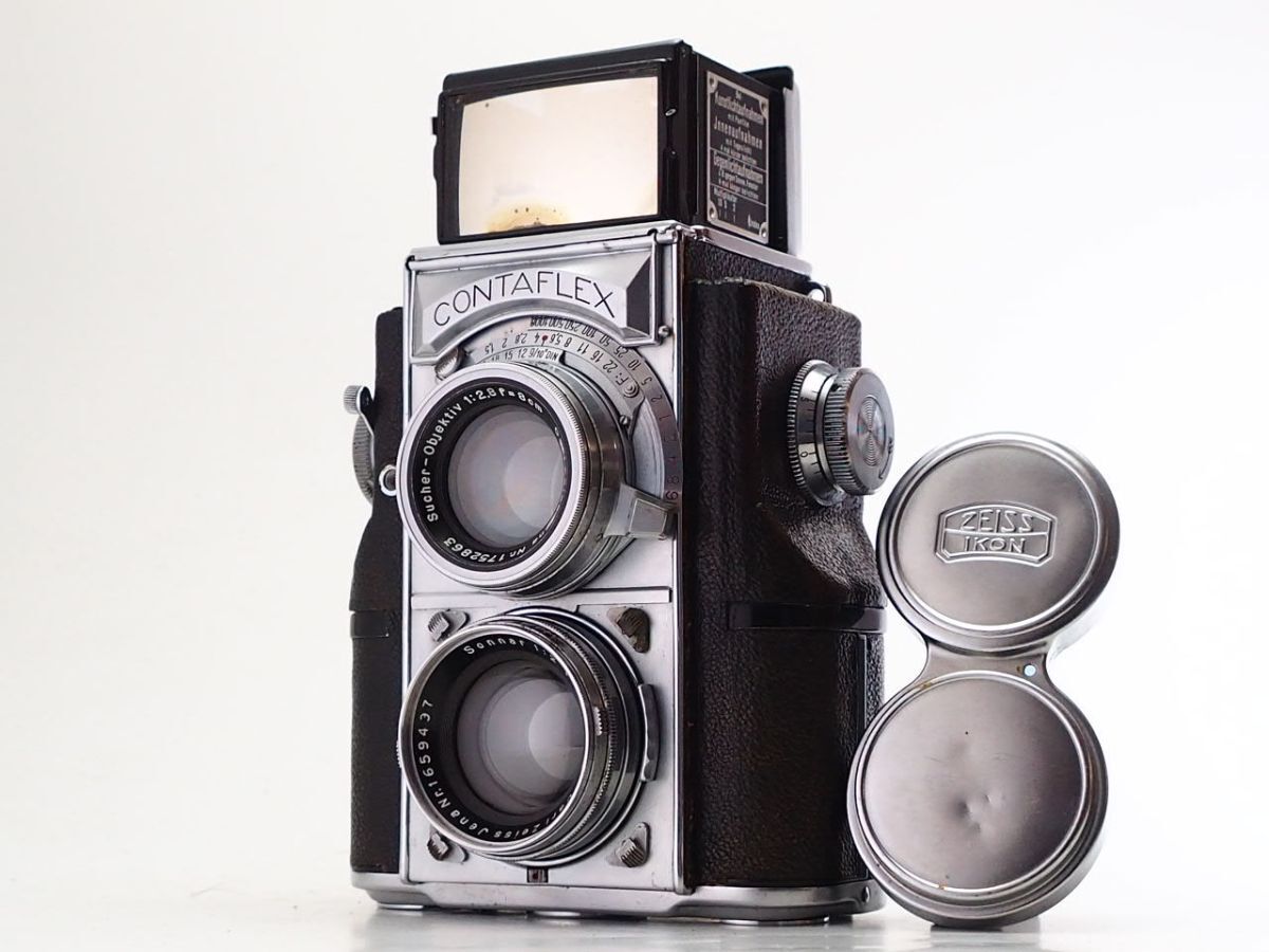 ★訳あり実用品★ ZEISS IKON CONTAFLEX TLR SONNAR 50mm F2 レンズセット ★スプール付き シャッターOK！ #Z0988