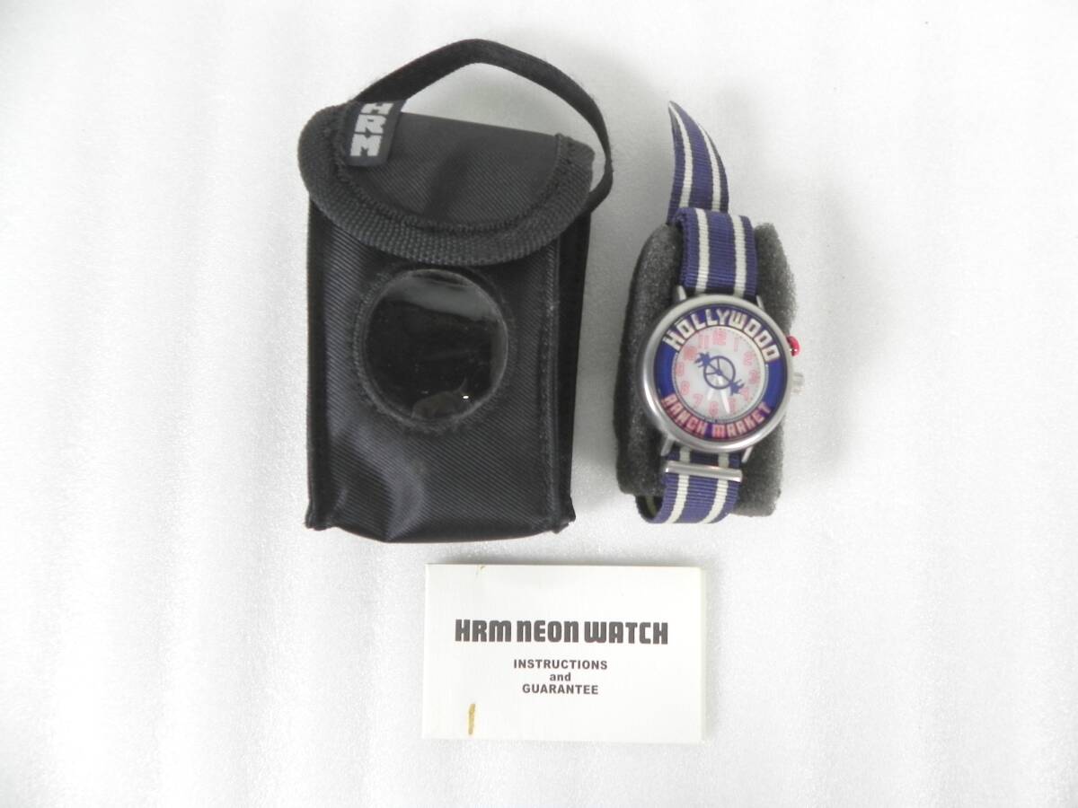 [R5003]ハリウッドランチマーケット ネオンウォッチ 腕時計 白文字盤 ケース付 ARIGATO