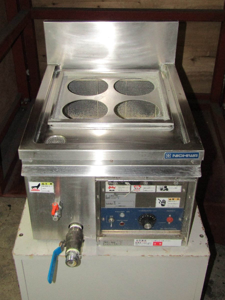 【中古品】ニチワ電機 卓上 電気ゆで麺器 ENB-450H W450×D570×H490 3相200V 動作確認済み2008年製 厨房機器