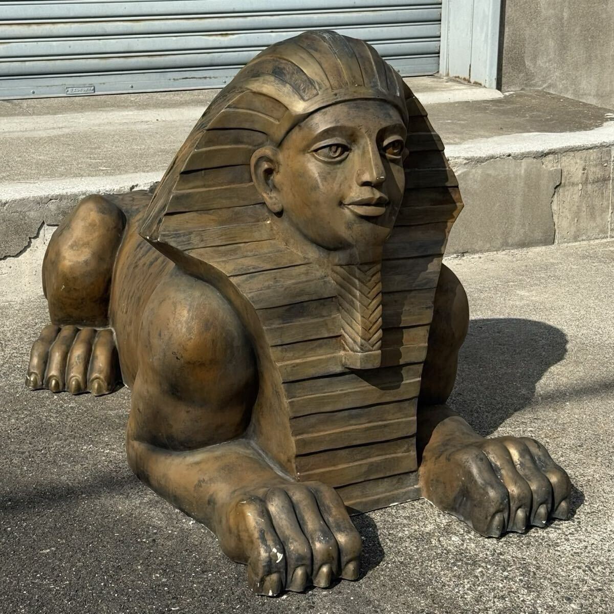 H19KZ15b 巨大オブジェ スフィンクス FRP 繊維強化プラスチック オブジェ 置物 古代エジプト 像 ジャンボフィギュア ピラミッド 引取り歓迎