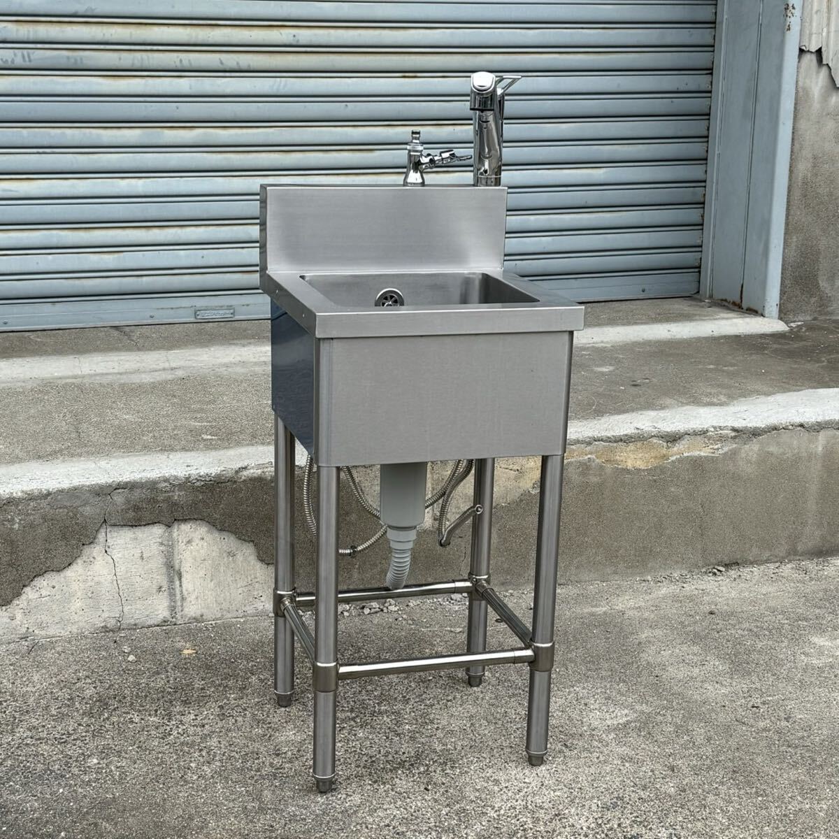 H110KZ12 業務用1槽シンク ステンレス製 Kvk キッチン用水栓 pt215ge 流し台 店舗用 店舗什器 手洗い場 厨房 ステンレスシンク