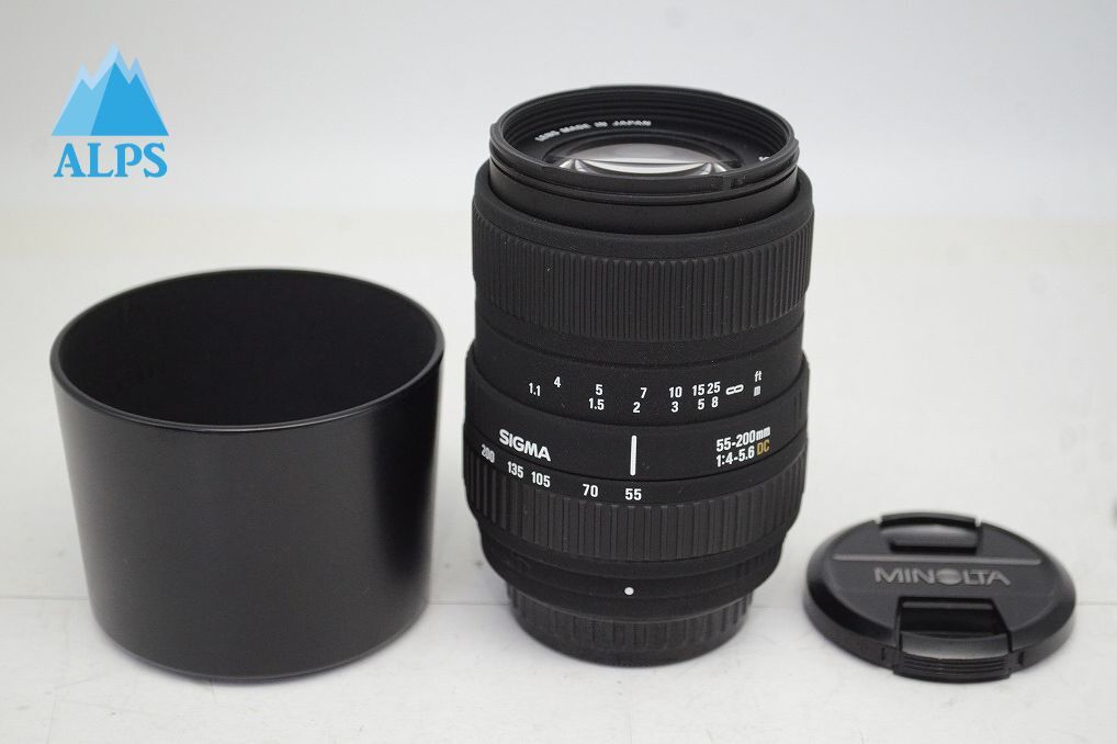 良品 SIGMA シグマ 55-200mm f4-5.6 DC PENTAX ペンタックス Kマウント APS-C ズームレンズ フード付 251006c【アルプスカメラ】