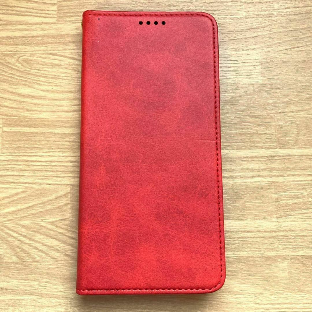 OPPO A55s 5G レッド 手帳型ケース カード収納可能 管理169-5