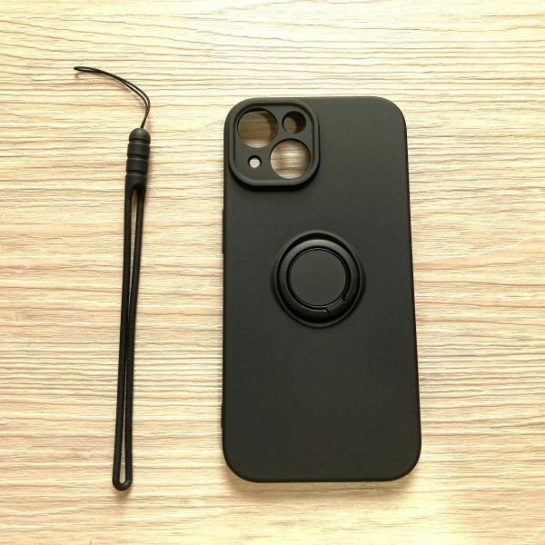 iPhone 15　ソフトケースラック　ストラップ　 スマホリング