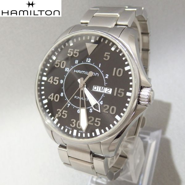 ★HAMILTON Khaki Pilot H646110 デイデイト クォーツ 腕時計 カーキ パイロット ハミルトン★