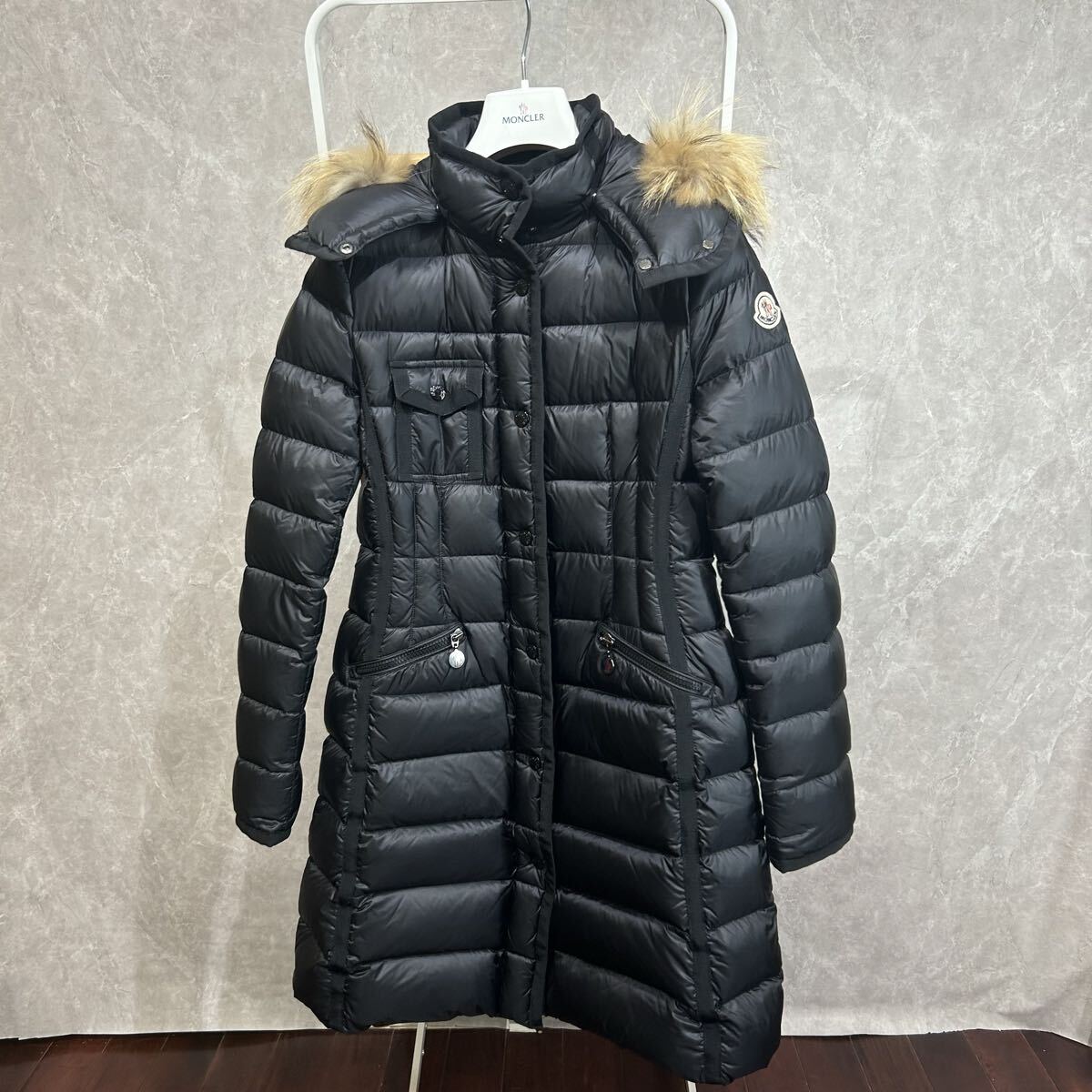 【極美品】 MONCLER モンクレール ロングダウンジャケットコート エルミファー エルミンヌ黒0