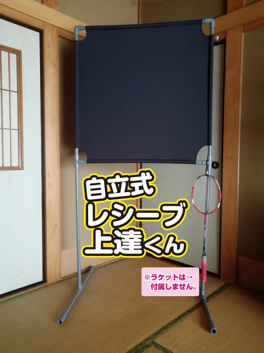 静かに壁打ち練習 レシーブ上達くん 自立式　ダークグレー（濃い灰色）送料無料